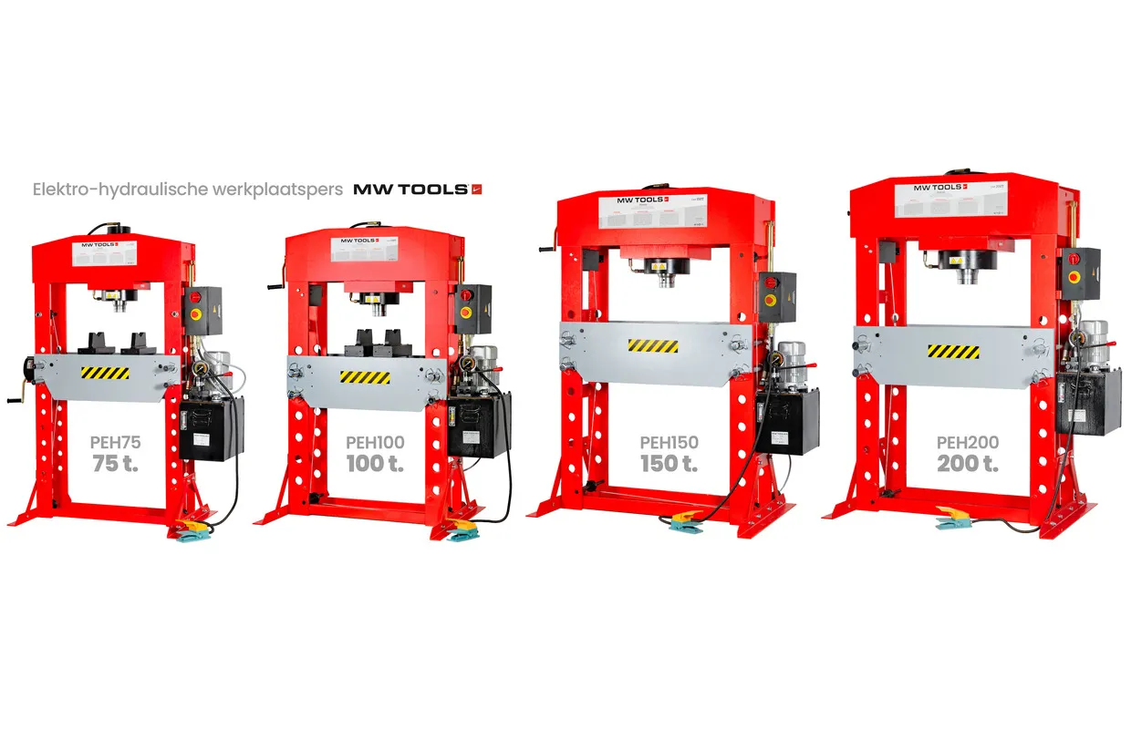 ELEKTROHYDRAULISCHE WERKPLAATSPERS 100T MOBIELE CILINDER MW TOOLS